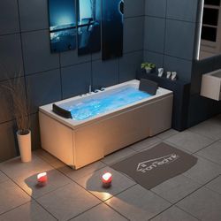 TroniTechnik® Whirlpool Badewanne IOS 170cm x 75cm inkl. Spülfunktion, Hydromassage und Farblichtherapie, Sanitäracryl