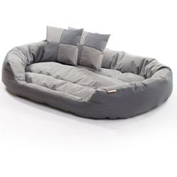 Hundebett Hundekissen Hundekorb Haustierbett Matte Hundesofa Dunkelgrau/Grau 150x120x25 cm