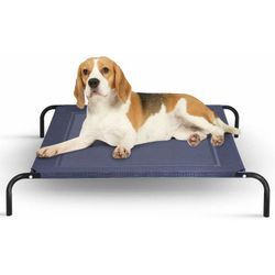 Hundebett Metall Sommer, Hundeliege Garten, Haustier Liegeplatz draussen, Hundesofa Schlafplatz Outdoor, Haustierbett Hund belastbar bis 45kg,