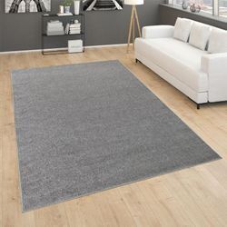 Teppich Für Wohnzimmer Einfarbig Kurzflor Schlicht Und Modern, In Dunkel Grau 80x250 cm - Paco Home