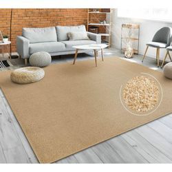 Paco Home - Teppich Für Wohnzimmer Einfarbig Kurzflor Schlicht Und Modern Gold Beige 280x380 cm