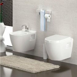 Hänge Dusch wc Taharet Bidet Funktion Toilette Aloni wc mit Deckel - Weiß