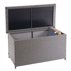 Poly-Rattan Kissenbox MCW-D88, Gartentruhe Auflagenbox Truhe ~ Basic grau, 51x115x59cm 250l