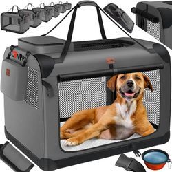 LOVPET® Hundebox Hundetransportbox faltbar Inkl.Hundenapf Transporttasche Hundetasche Transportbox für Haustiere Hunde und Katzen