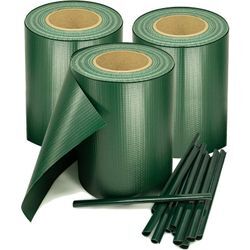 Sichtschutzstreifen inkl. 30 Befestigungsclips Sichtschutzstreifen Zaunblende 35 m Rolle 19 cm pvc Zaunfolie Windschutz Doppelstabmatten, Grün, 105m