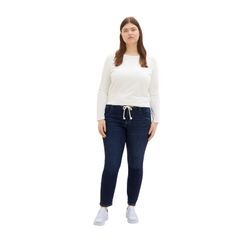 Schmale Jeans mit Kordel am Bund, blue Denim, Gr.52