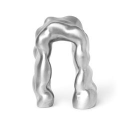 ferm LIVING - Morf Skulptur und Buchstütze, H 18,5 cm, Aluminium gebürstet