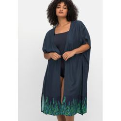 Große Größen: Strand-Kaftan mit Bordürendruck, marine, Gr.1