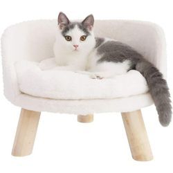 Katzensofa Luxus Katzensofa große Katzen katzensessel Katzenhocker erhöhtes Katzenbett mit Katzenkissen, Haustiersofa Hundesofa für kleine Hunde,