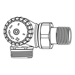 IMI Heimeier Thermostat-Ventilunterteil V-exact II, Winkeleck/links, Außengewinde G3/4 3733-02.000