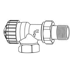 IMI Heimeier Thermostat-Ventilunterteil V-exact II umgekehrte Flussrichtung, Axial, DN 15 9103-02.000