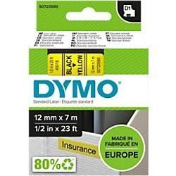 Dymo D1 S0720580 / 45018 Authentic Schriftband Selbstklebend Schwarzer Druck auf Gelb 12 mm x 7m