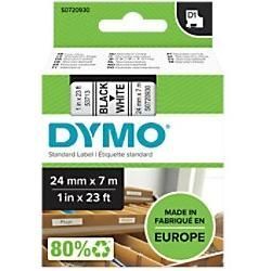 Dymo D1 S0720930 / 53713 Authentic Schriftband Selbstklebend Schwarzer Druck auf Weiß 24 mm x 7m