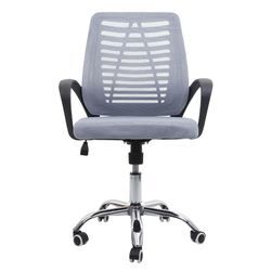 Bürostuhl MCW-L44, Schreibtischstuhl Computerstuhl, ergonomische Rückenlehne, Netzbezug Stoff/Textil ~ grau