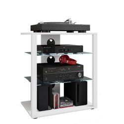 VCM Hifi Möbel Rack Schrank Phono Regal Glas Phono Mediaregal Folas