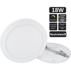 18W led Panel Aura Easy Fix Dimmbar IP20 Einbau Strahler Aufputz Spot Einbauleuchte neutralweiß 4000K Deckenleuchte Rund ohne Rahmen