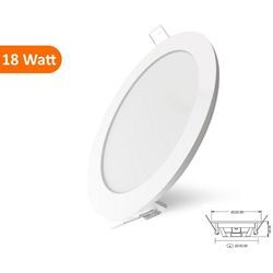 10x 18W LED Panel Einbaustrahler Spot Deckenbeleuchtung Unterputz Einbauleuchte Neutralweiß 4200K 1440 Lumen Deckenleuchte Rund eingebauter Trafo,