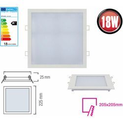 10x 18W LED Panel 225 x 225mm Einbaustrahler Spot Einbauleuchte Kaltweiß 1360 Lumen Deckenleuchte Eckig