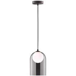 Licht-erlebnisse - Hängeleuchte Schwarz Weiß G9 Glas Schirme Modern Pendelleuchte - Schwarz, Weiß