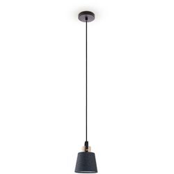 Paco Home - Hängelampe Pendelleuchte Esstisch Wohnzimmerlampe Deko Lampenschirm Stoff E27 Schwarz-Grau, Ø15cm