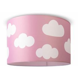 Paco Home - Deckenlampe Kinderzimmer Pendelleuchte Baby Lampenschirm Stoff Rund Sterne Deckenleuchte - Weiß, Design 11 (Ø45,5 cm)