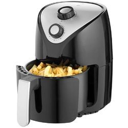 1000W Heißluftfritteuse Airfryer 2,0L Stufenlose Temperaturregelung von 80 bis 200°C Schwarz-Silber