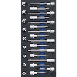 Bgs Technic - Werkstattwageneinlage 1/3: Bit-Einsatz-Satz Antrieb Innenvierkant 12,5 mm (1/2') Keil-Profil (für ribe) 25-tlg.