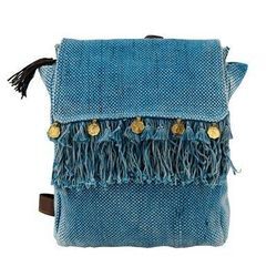 byRoom Rucksack mit Fransen, 45 x 38 x 15cm, blau