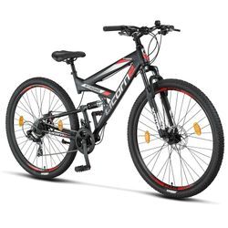 Licorne Bike Strong 2D Premium Mountainbike in 26, 27,5 und 29 Zoll - Fahrrad für Jungen, Mädchen, Damen und Herren - Scheibenbremse vorne und hinten - Shimano 21 Gang-Schaltung -