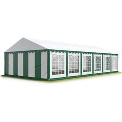 Party-Zelt Festzelt 6x12 m Garten-Pavillon -Zelt PVC Plane 700 N in grün-weiß Wasserdicht