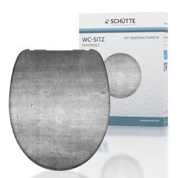 Schütte WC Sitz INDUSTRIAL GREY, Duroplast Toilettendeckel mit Absenkautomatik Motiv