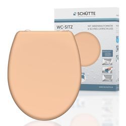 Schütte Duroplast WC Sitz BEIGE mit Absenkautomatik und Schnellverschluss