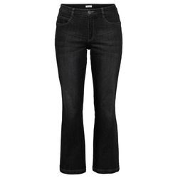 Stretch-Jeans mit ausgestellter Saumweite, black Denim, Gr.50