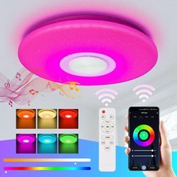 Led Deckenleuchte 36W Deckenlampe Bluetooth Musik Wohnzimmerlampe Lautsprecher - Vingo