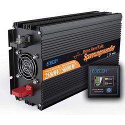 Wechselrichter 12v auf 230v Reiner Sinus 2500w Wohnwagen Spannungswandler 2X usb und Fernbedienung kfz Stromwandler Inverter 12v 220v Umrichter