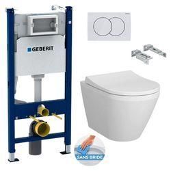 WC-Pack Duofix Vorwandelement 112cm + Vitra Integra wc ohne Spülrand + Softclose-Sitz + Betätigungsplatte