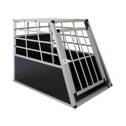 Juskys Alu Hundetransportbox L - 91×65×69 cm verschließbar & pflegeleicht - Hundebox für Hunde