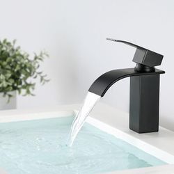 Design Wasserhahn Bad Osmose Waschtischarmatur Einhebelmischer Mischbatterie Armatur Waschbeckenarmatur für Badezimmer Waschbecken, Schwarz - Cecipa