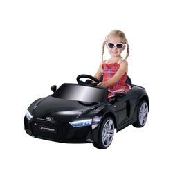 Kinder-Elektroauto Audi R8 Spyder lizenziert, 60 Watt, LED-Scheinwerfer, Musik, Hupe, Fernbedienung, (Schwarz)