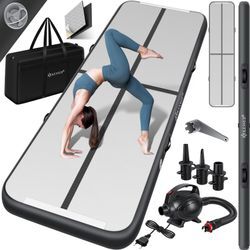 KESSER® Turnmatte Aufblasbar Airtrack Fitness-Matte Gymnastikmatte 3/4/5/6m inkl. Tragetasche & elektr. Luftpumpe Yogamatte, Tumbling Matten , Trainingsmatte Sportmatte Yoga, Turn- & Fitness