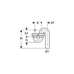 Geberit Siphon Rohrbogengeruchsverschluss für Ausgussbecken m. Quetschverschraubung Einlauf vertikal u. Abgang vertikal D 50mm 152038161