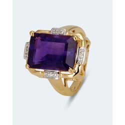 Ring mit Amethyst und Weißtopas