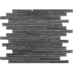 Mosaikfliese Schiefer Mini-Sticks 30 x 30 cm schwarz