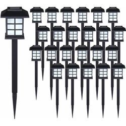 Deuba - monzana® led Solarlampe Außen Wetterfest IP44 Erdspieß Solar Garten Laterne Schwarz Solarleuchte Balkon 24er Set