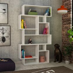 Karmato Modernes Bücherregal Display Unit Weiß Hoch 168.5cm - White - Decortie