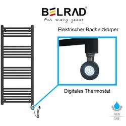 Badheizkörper Handtuchheizkörper elektrisch 230V Schwarz Matt 1800 x 550 (HxB)-700W