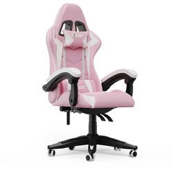 Bigzzia - Bürostühle Chefsessel Ergonomisch Gaming Stühle Gamer Stühle mit Lendenkissen + Kopfstütze Gaming Chair Höhenverstellbar Bürostuhl