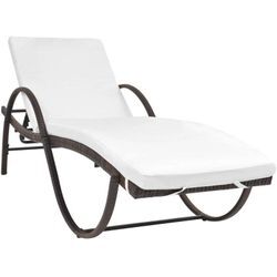 Maisonchic - Gartenliege Sonnenliege Relaxliege für Garten, Balkon und Terrrasse mit Auflage Poly Rattan Braun DE35155