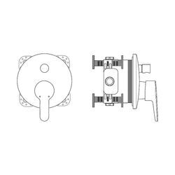 Ideal Standard Badearmatur Unterputz ConnectBlue, Bausatz 2, Ros.d:163mm, eigens.DIN EN 1717, Chrom A6006AA