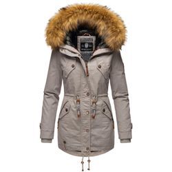 MARIKOO Damen Wintermantel stylischer Winterparka mit abnehmbarem Kunstfell Laviva Princess